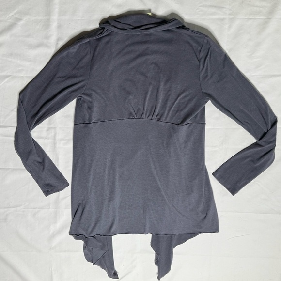 Downeast Basic Womens Cardigan Large Gray Open Front Long Sleeve - Picture 8 of 8